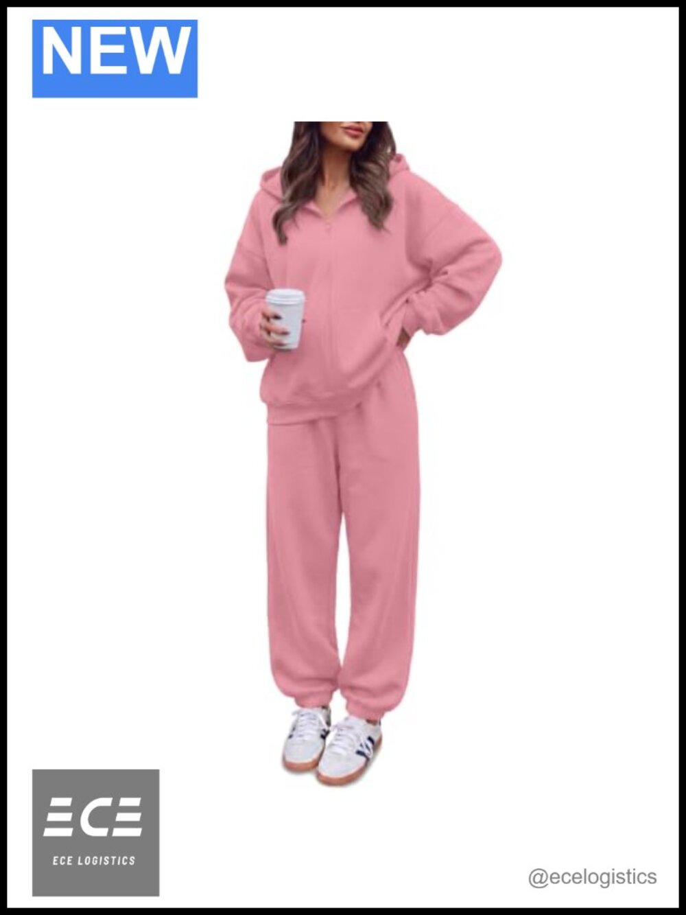 Women's 2 Piece Sweatsuit Set Zip Hoodie Jogger Tracksuit Lounge